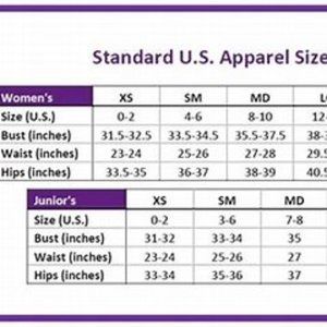 Women/Junior Sizing Chart (Approx.)